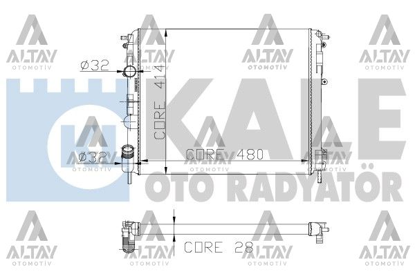 RADYATÖR SU+KLIMA CLIO II 98-05 / SYMBOL II 08-12 / SYMBOL I 98-08 / 1.2-1.2 16V-1.4 16V M-T BRAZING