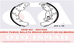 ARKA FREN BALATASI PABUC BRAVA BRAVO MAREA 1,2 / 1,4 / 1,6 / 1,8 / 1,9 96>02