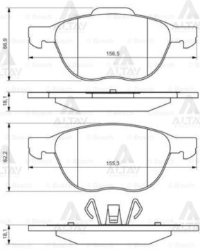 FREN BALATA FOCUS C-MAX 04-15 / VOLVO S40-V50-C30-C70 04-13 (JANT 15-16) ÖN
