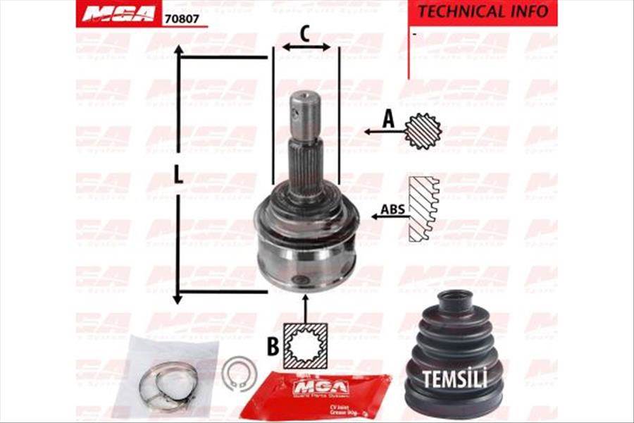 AKS KAFA DIS-(TOYOTA: LANDCRUISER PRADO 02>10 ''3.0 D4D'' ) (30×30×70mm)