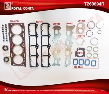 ÜST TAKIM CONTA (REINZ S.LASTİKLİ+SKT KEÇELİ) PALIO-ALBEA-MAREA-BRAVA 1.6 16V 96=>
