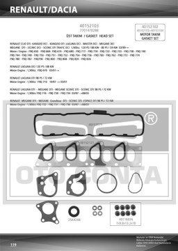 ÜST TAKIM CONTASI MGN-LGN-KNG-MASTER- TRAFİC-VİVARO 1.9 DCİ-DTI F9Q (KEÇELİ)
