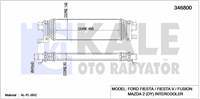 TURBO RADYATORU (INTERCOOLER) FUSION 1,6TDCI 90PS 02> MAZDA 2 03> 1.4 DE 450×142×50