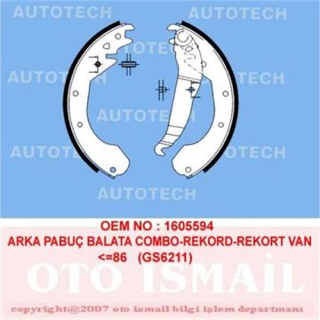 (x) ARKA PABUÇ BALATA COMBO 1.2 1.4 1.7D (94-10.01) KADETT1.4-1.5-1.7 (93-00) (230x509)