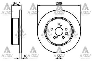 FREN DİSKİ AVENSIS  97-02 / ARKA DÜZ 288-5