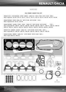 MOTOR TAKIM CONTASI MGN-CLIO-LGN-LOGAN 1.4-1.6 16V (K4J-K4M) (KEÇELİ + SUBAP LASTİKLİ)