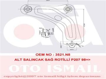 ALT SALINCAK SAĞ C3 PICASSO 1.4-1.6-1.6 HDI 02/09=> Güçlendirilmiş şasiye sahip araçlar için