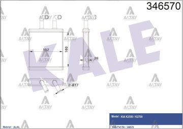 RADYATÖR KALORİFER BONGO 01-04 / K2500 / K2700 2.5 TCI - 2.7D BRAZING