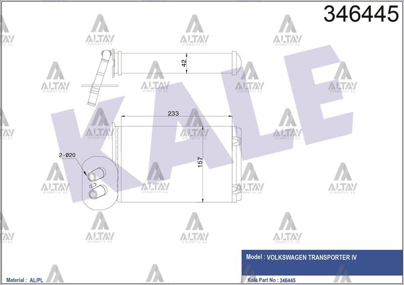 RADYATÖR KALORİFER TRANSPORTER T4 95-03 KLİMALI MEKANİK