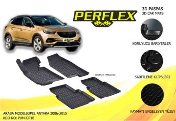 PERFLEX 3D X-MAT HAVUZLU PASPAS ÇEŞİTLERİ SİYAH OPEL ANTARA 2006-2015 3D X-MAT 5 PCS