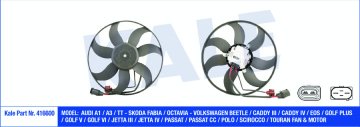 FAN MOTORU (BUYUK OLAN 220W 360mm) CADDY 04>11>15> GOLF V VI 04>07>11> JETTA 06>11 POLO 10>14 PASSAT 06>15 TOURAN 03>15 SCIROCCO 09> AUDI A1 11>14 A3 04>13 FABIA 11>15 OCTAVIA 04>13 ALTEA 04>15 IBIZA 09>1