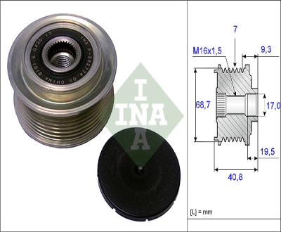 ALTERNATÖR KASNAĞI (RULMANLI) HYUNDAI H1 STAREX 2.5 CRDİ (03-07)-KIA SORENTO 2.5 CRDI 02=> (7 KANAL)