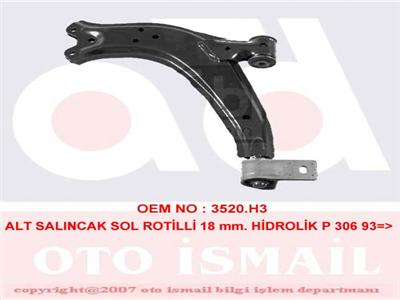 ALT SALINCAK SOL ROTİLLİ 18 mm. HİDROLİK P 306 93=>