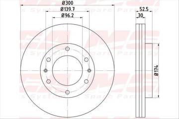 FREN DISK ON HAVA KANALLI 300-6 ( HYUNDAI: STAREX H1-CARGO (TQ) 08 - 12 )