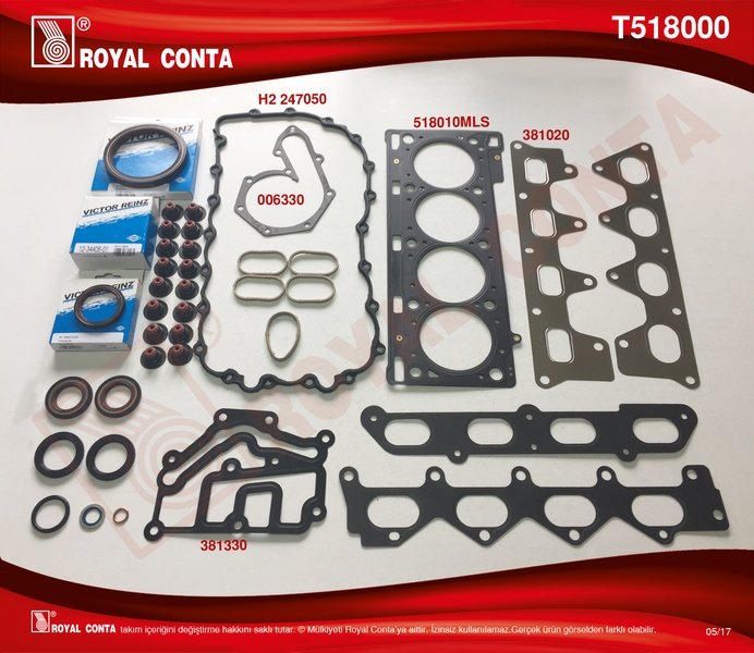 MOTOR TAKIM CONTA SKC'Lİ LGN II 2.0 16V F4R (REİNZ KEÇELİ VE SUBAP LASTİKLİ)