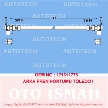 ARKA FREN HORTUMU R-L GOLF I (76-92)-GOLF II (83-92)-JETTA I-II-TRANSPORTER IV (95-03) (L=185MM)