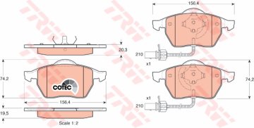 ÖN BALATA FİŞLİ BÜYÜK TİP PASSAT-A4-A6 (97-04) (GDB1307)
