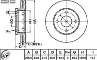 FREN DISK ON HAVA KANALLI 256-4 ( MITHUBISHI: COLT 04 - 10 )