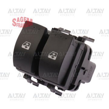 CAM AÇMA DÜĞMESİ MEGANE II ÖN SOL SİYAH ÇİFTLİ