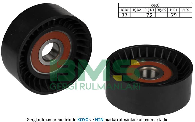 ALTERNATÖR GERGİ RULMANI CRAFTER 2.5 TDI 06=> (BJK-BJM) (KANALSIZ 75mm)