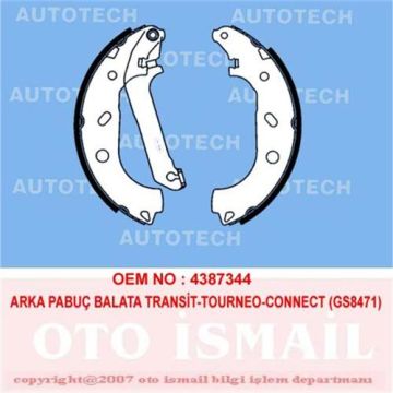 ARKA PABUÇ BALATA TRANSİT TOURNEO CONNECT 1.8 1.8Dİ 1.8TDCİ (02-12.2013) (228x57)