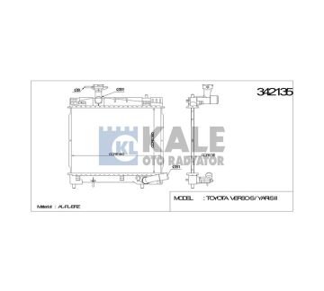 RADYATÖR SU YARIS 10-16 1.33 BENZİNLİ 16mm M-T BRAZING