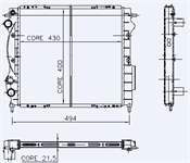 MOTOR RADYATOR CLIO EXPRESS 1,2 / 1,4 (1 SIRA CU+PL) / (430×400×21,5)