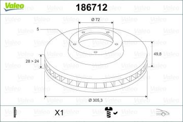FREN DISKI ADET ON HAVALI 305.50MM TRAFIC VIVARO PRIMESTAR 01- 1.9DCI 2.0