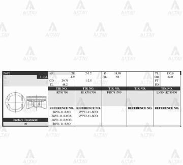 PİSTON TAKIM MAZDA 3 1.6L / 03-09 / 78.50mm / Z6Y6 / 0.50