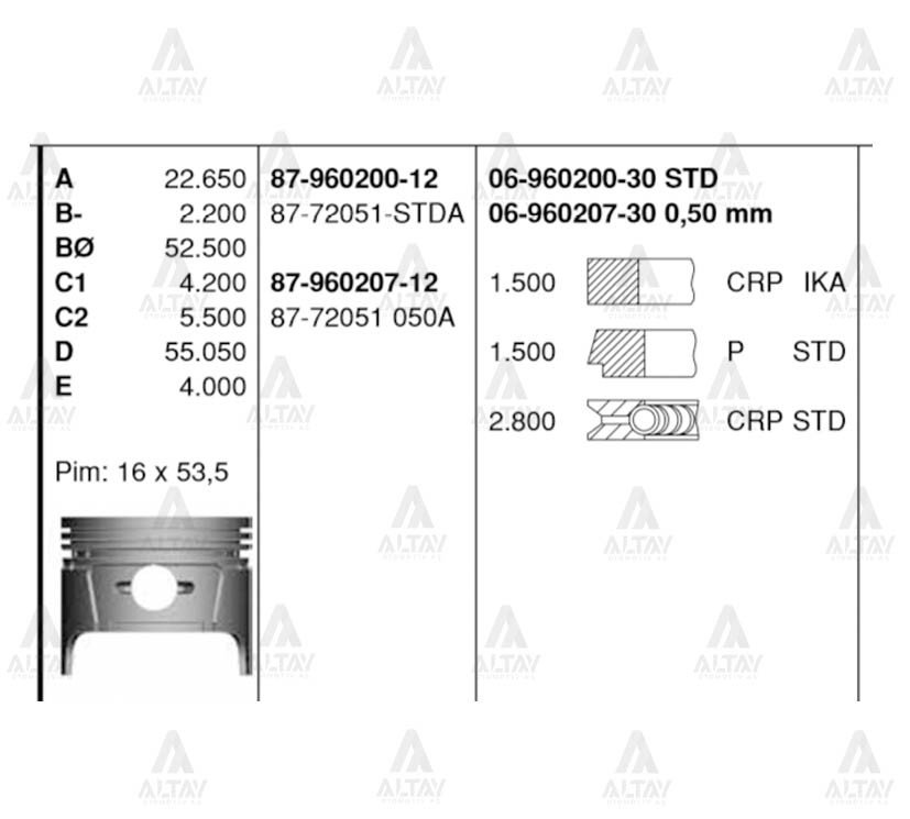 SEGMAN CARRY 90-98 1.0 / 65.00mm / F10A / STD
