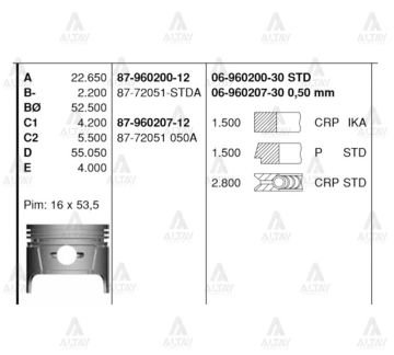SEGMAN CARRY 90-98 1.0 / 65.00mm / F10A / STD