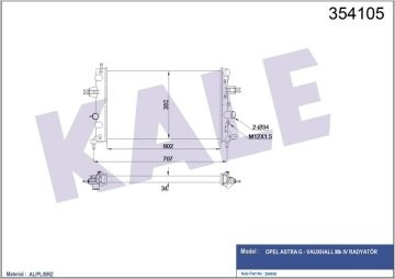RADYATÖR ASTRA G 1.6 (Z16XEP)(AC+MEK)(600x375x26)
