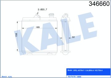 KALORİFER RADYATÖRÜ BRAZİNG ASTRA F-CALIBRA A-VECTRA A (ŞAŞI) (174x174x42)