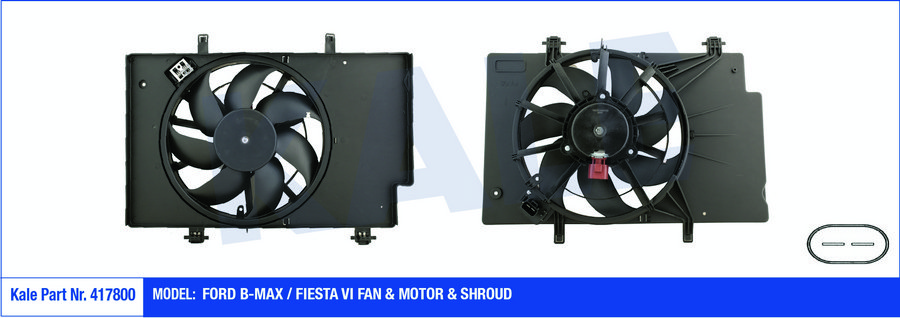 FAN MOTORU DAVLUMBAZLI FIESTA VI 1.4-1.4TDCI-1.5TDCI-1.6TDCI 08>BMAX-1.5TDCI-1.6TDCI AC-(380W-345mm)