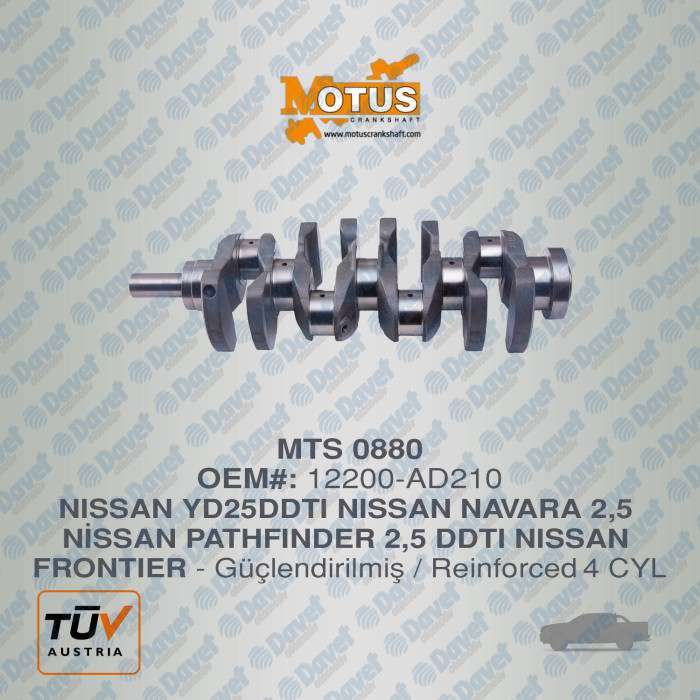 KRANK MILI NISSAN YD25DDTI-NAVARA-PATHFINDER YD25 -FRONTIER 2.5 DDTI