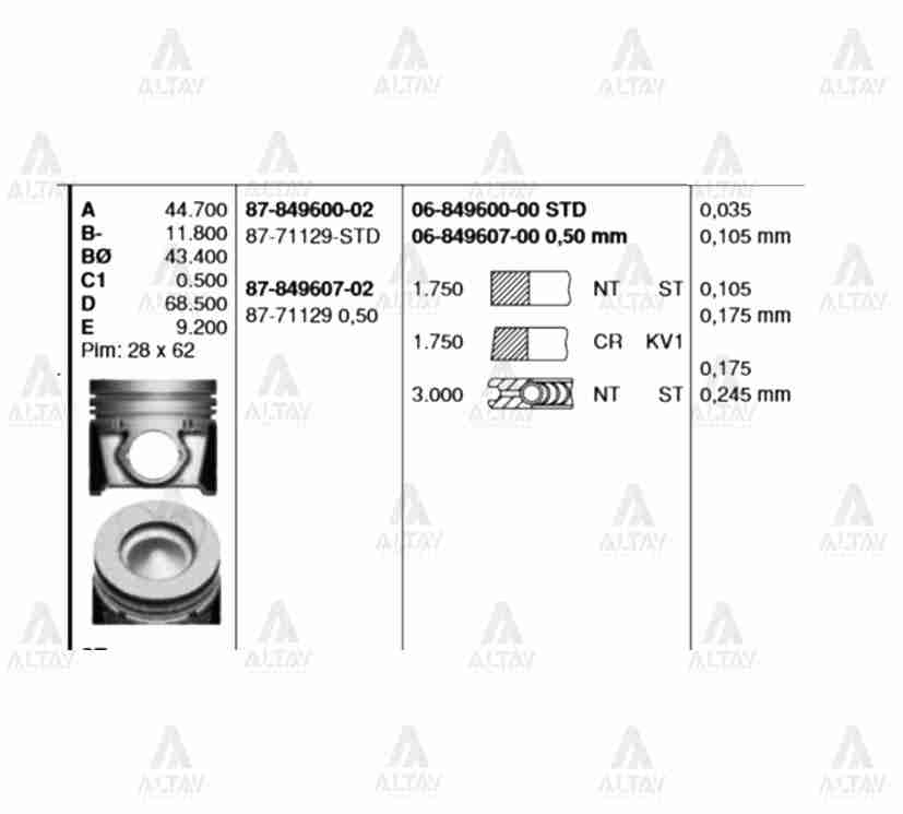 SEGMAN I-20 09-12 / IX-20 11-14 / VENGA 10-14 1.4CRDI D4FC STD