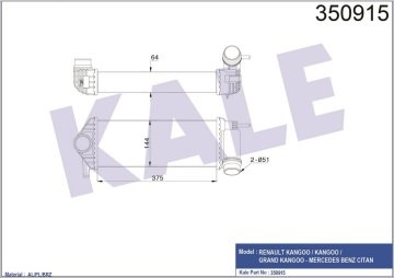 TURBO RADYATORU (INTERCOOL) KANGOO / KANGOO / GRAND KANGOO MERCEDES CITAN