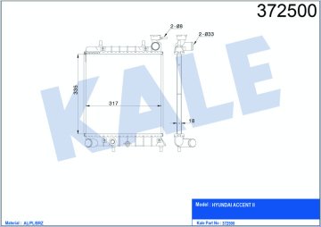 MOTOR SU RADYATORU HYUNDAI ACCENT 1,3 1,5 00 05 MANUEL (335×317×16)