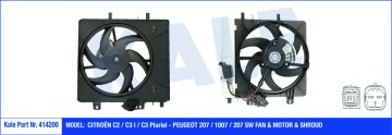 FAN MOTORU DAVLUMBAZLI 207 06=> 1007 05=> C2 03=> C3 02=> 1.4-1.4 16V-1.6 16V (250W-335mm)
