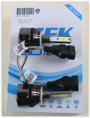 (300-05) Ampül 12V H27 Led Xenon Set (Cob Led) (Tek Devre)