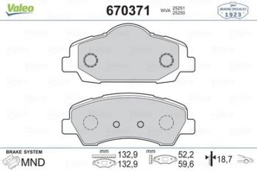 DISK FREN BALATA ON PEUGEOT 301/308 II 13>/CITROEN C-ELYSEE 1.2VTI 12>/C4 CACTUS 14>
