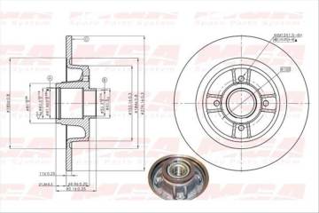 FREN DISK ARKA RULMANLI 274-4 ( RENAULT: MEGANE I SCENIC GRAND SCENIC )