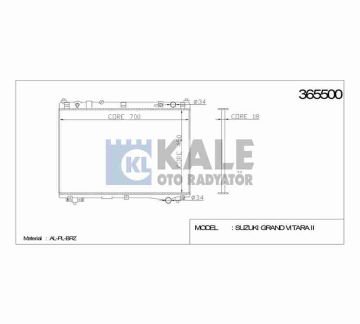 RADYATÖR SU GRAND VITARA 05-15 2.0 / 2.4 J20A / J24A A-T BRAZING
