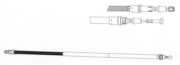 EL FREN TELİ ARKA SAĞ/SAOL C8-JUMPY-ULYSSE-SCUDO-807-EXPERT 06=> (1614mm/1468mm) DİSK FREN/KISA SAŞE