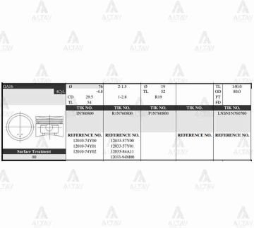 PİSTON TAKIM SUNNY 1.6L /  90-91 / PRIMERA /  96-00 / 76.00mm / GA16 / STD