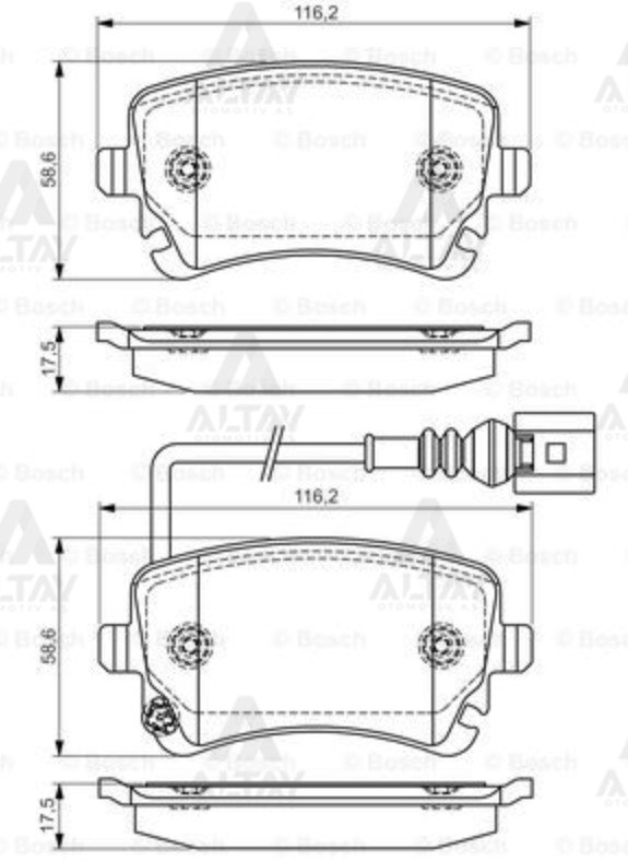 FREN BALATA TRANSPORTER T5 03=> 16''-17'' ARKA FİŞLİ