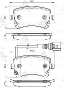 FREN BALATA TRANSPORTER T5 03=> 16''-17'' ARKA FİŞLİ