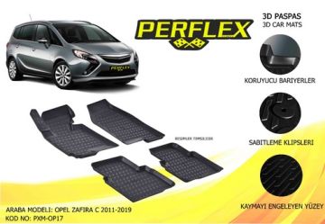 (x) PASPAS 3D X-MAT HAVUZLU OPEL ZAFIRA C 11=> (SİYAH)