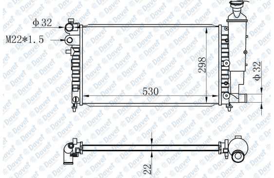 Motor Su Radyatoru Tu5Jp 106 Gtı Saxo Vts Klımalı Tu3Jp / Tu5J4 (1,4 / 1,6 16V) / (96 03) Olcu: (532×322×23)