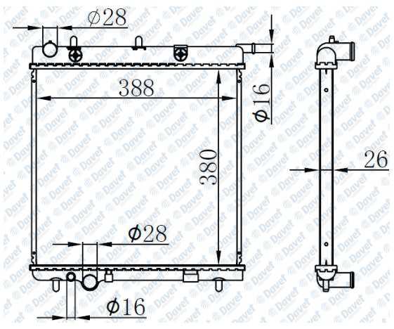 Motor Su Radyator C2 C3 (I Iı Iıı) C3 Plurıel P207 P1007 Tu3A / Et3J4 / Tu5Jp4 1,4 / 1,4 16V / 1,6 16V 02>Olcu: (380×396×18)